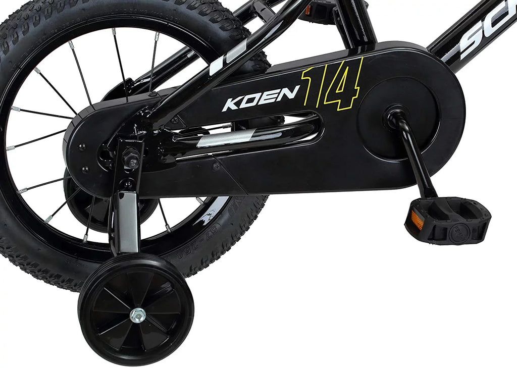 Schwinn Koen Boys Bike for Toddlers and Kids, 14 inch Wheels for Ages 2 Years and Up, Black, Training Wheels, Adjustable Seat