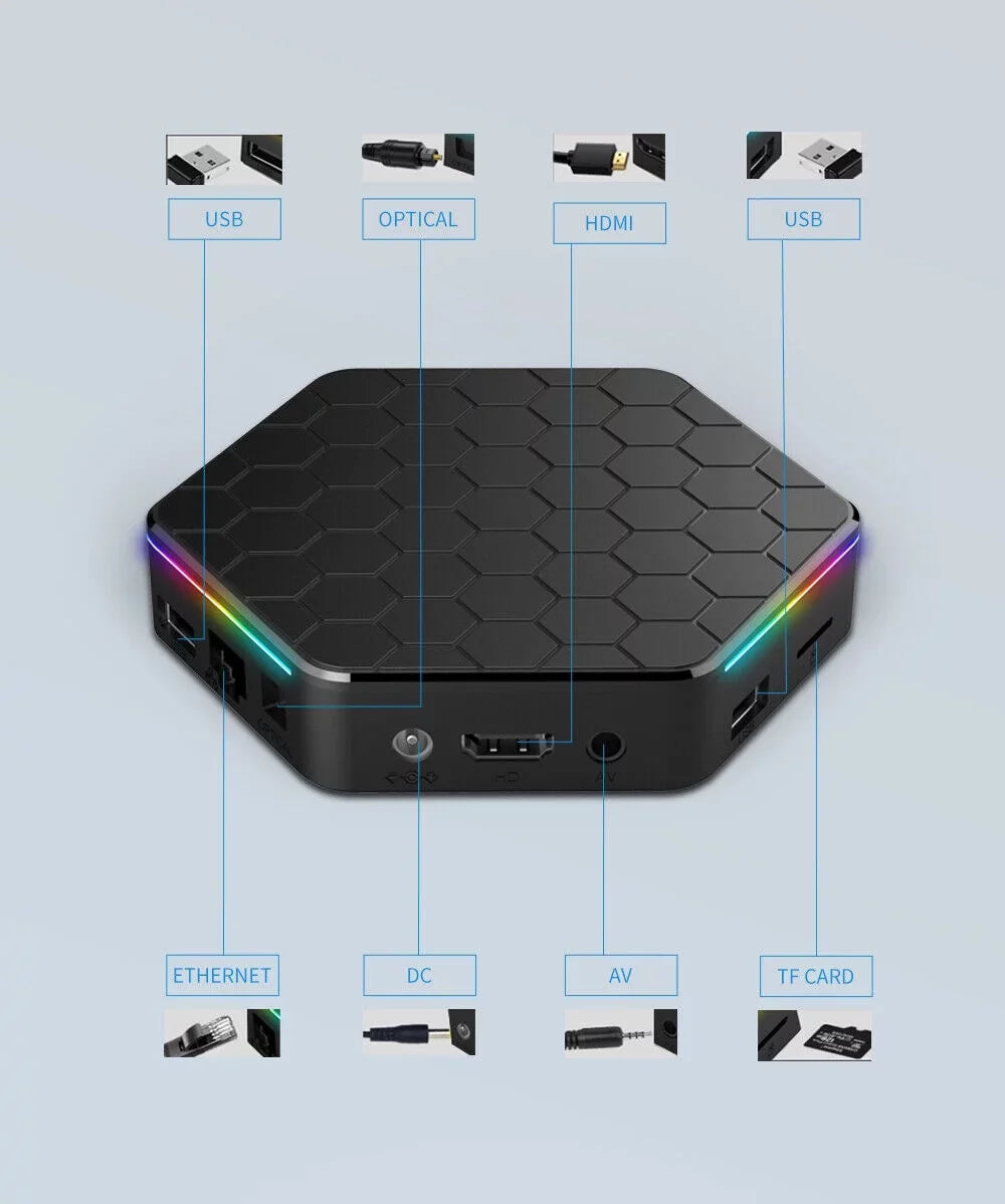 Jahy2Tech Quad Core 8K HD Video 64GB Memory 6K Stream Player 2023 T95Z Plus Smart Android 12.0 TV Box