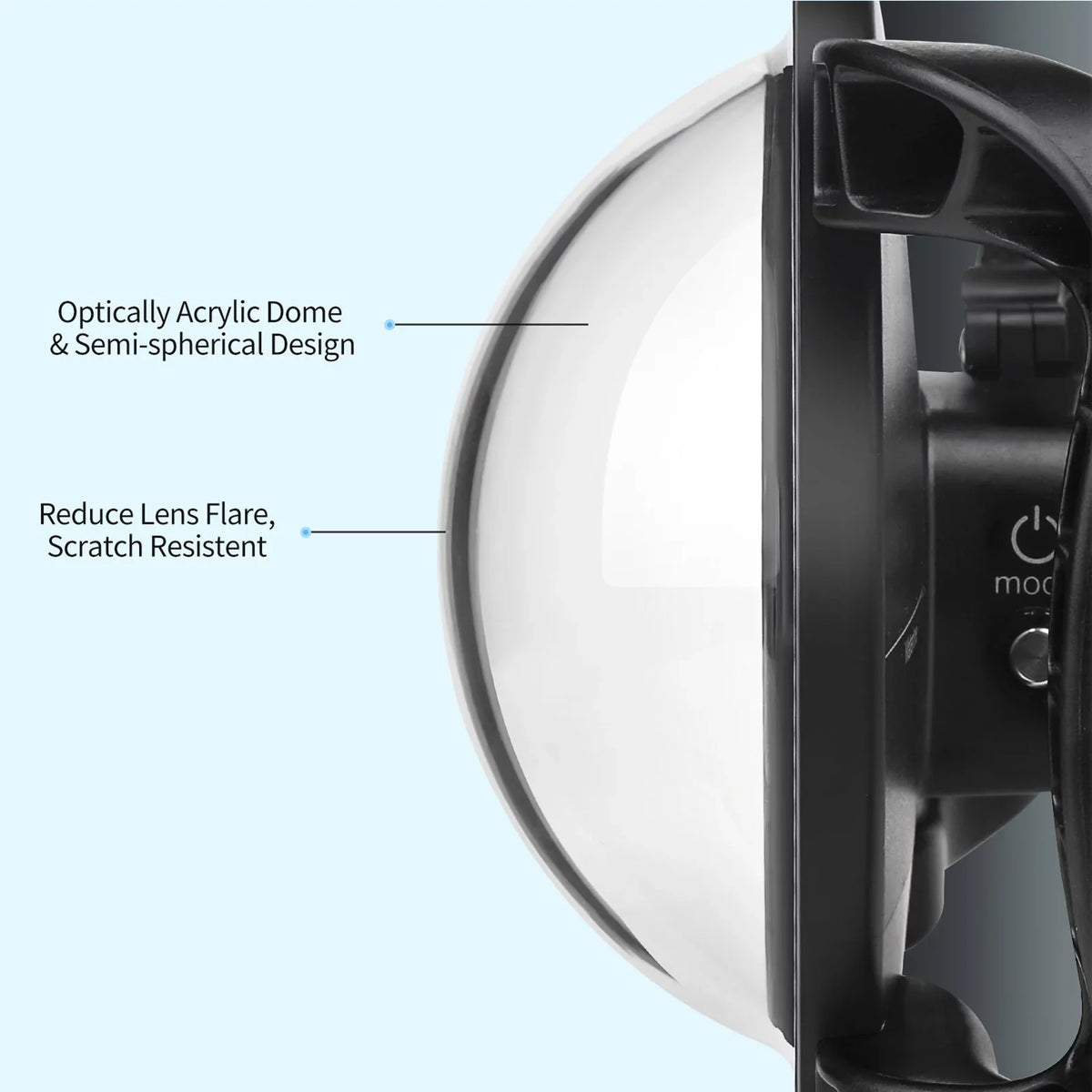 Waterproof Dome Port Case for 9 Black and 10 SHOOT XTGP559, Dual Handle, 45m Waterproof, 180° Wide Angle
