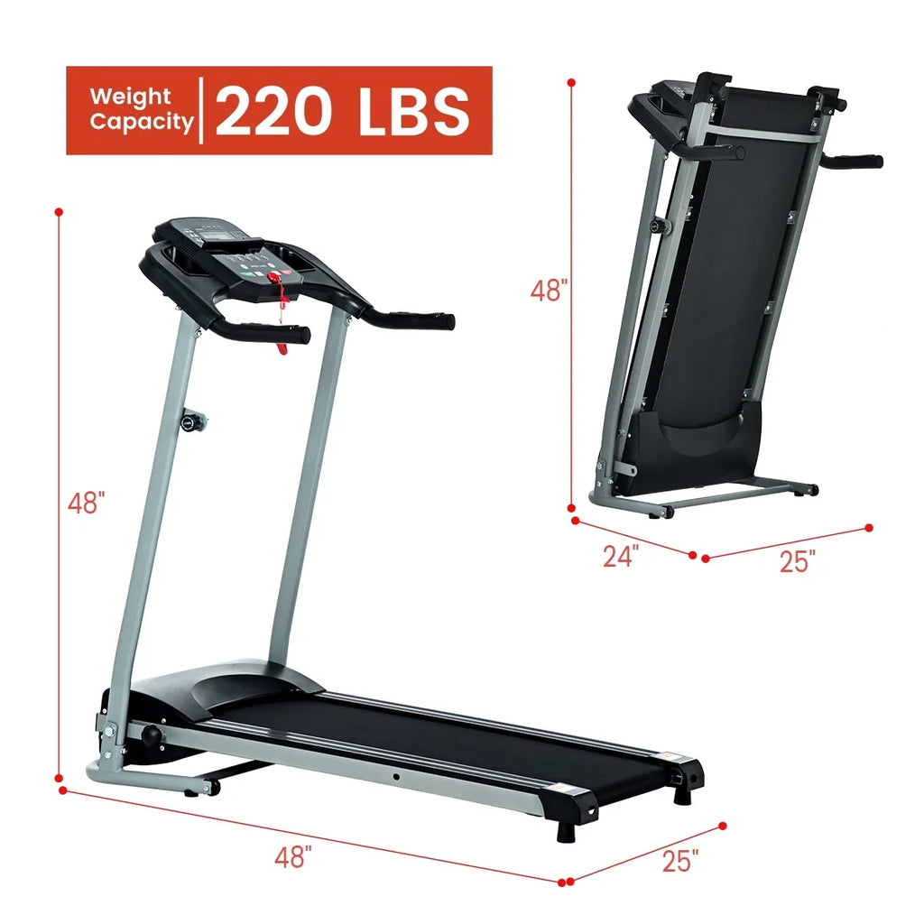 Relife Folding Treadmill with Device Holder + Bottle Hold, Electric Treadmill with 40” x 14” Running Belt, Heart Rate Monitor, Easy Assembly, 1.5HP, Compact Style for Home