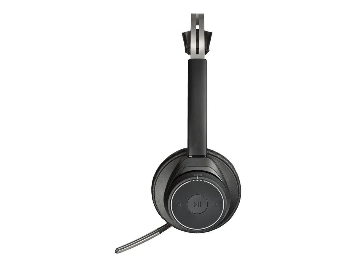 Poly Voyager Focus B825 UC Headset - Google Assistant, Siri - Stereo - USB Type A - Wired/Wireless - Bluetooth - 98.4 ft - 32 Ohm - 20 Hz - 20 kHz - Over-the-head - Binaural - Ear-cup - MEMS Techno...