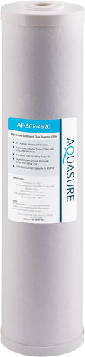25 Micron Sediment + GAC Carbon Mesh Whole House Replacement Water Filter - 20" x 4.5"