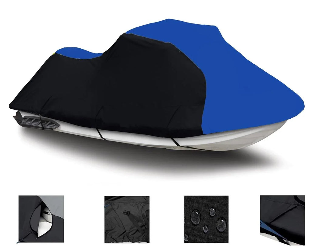 BLACK / BLUE HEAVY-DUTY, 600 DENIER Shield Compatible for Kawasaki 900 STX 1997 1998 1999 2000 2001 2002 2003 2004 2005 2006 Jet Ski Watercraft Shield