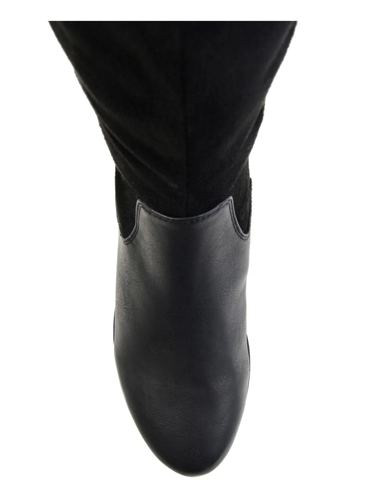 JOURNEE COLLECTION Womens Black Goring Buckle Accent Convenience Frenchy Almond Toe Block Heel Zip-Up Riding Boot 8.5 WC