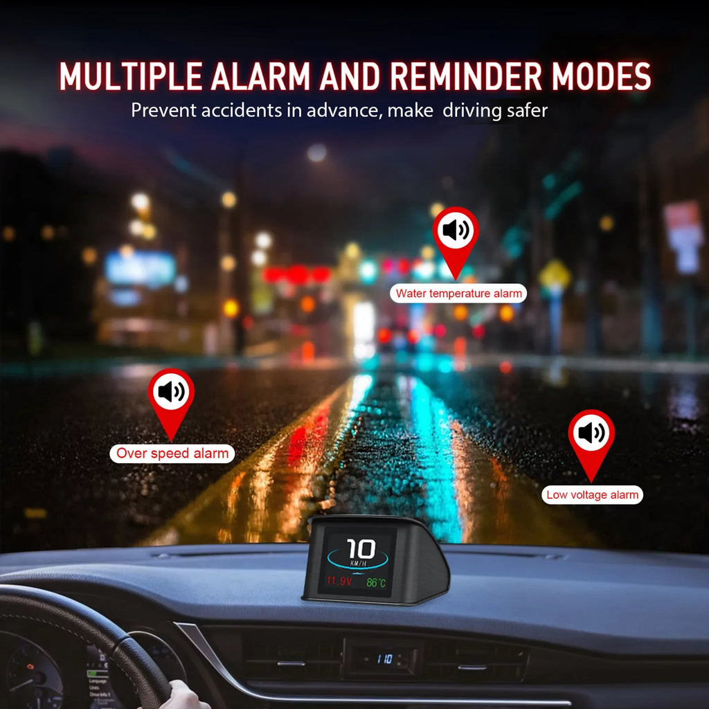 Apexeon Head Up Display， 2.2 Inch Digital OBDII Speedometer, Displays Speed, Distance, Time
