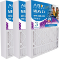 16x25x3 Air Filter MERV 13 Comparable to MPR 1500 - 2200 & FPR 9 Compatible with Air Bear 255649-101 Premium USA Made 16x25x3 Furnace Filter 3 Pack by AIRX FILTERS WICKED CLEAN AIR.