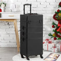 Alden Arrangement Professional 4-in-1 Aluminum Travel Cosmetic Makeup Case, Black