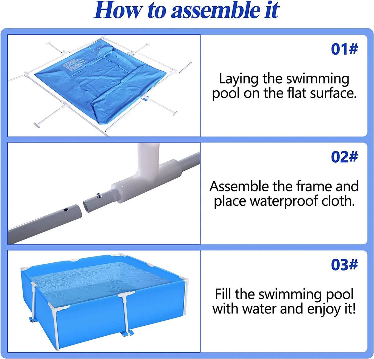 Enclosure 59x59 Metal Frame Pool Summer - Shield Swimming Pool for Summer Water Play, Outdoor Indoor Pool Ball/Sand Pit for Backyard Party