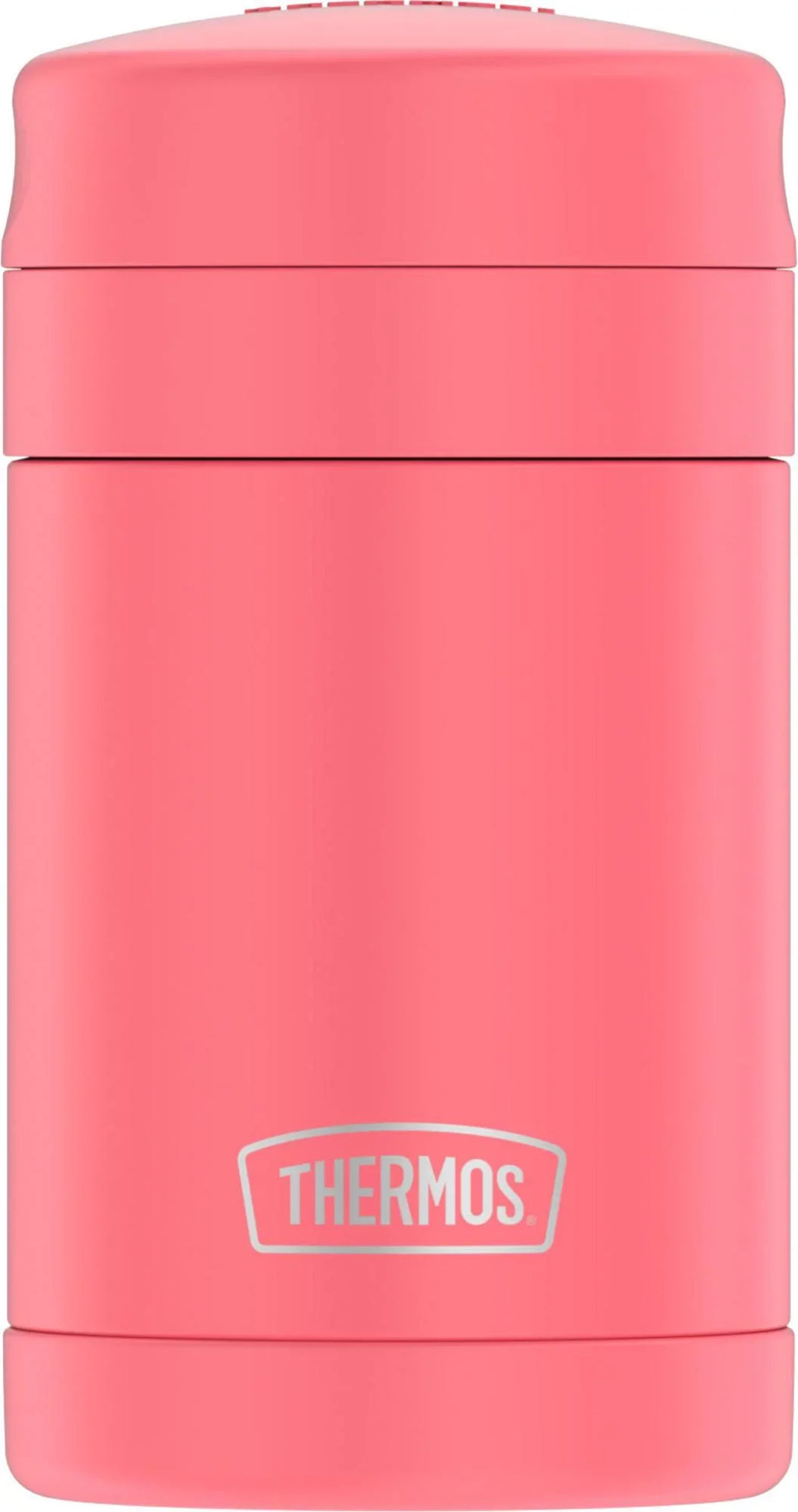 Thermos Vacuum Insulated Food Jar with Folding Spoon, Coral, 16 Ounce