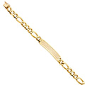 14k Yellow Gold Figaro Link ID Bracelet - 8.5" | Elegant 14KY Gold Chain Bracelets for Men and Women | Weight 25.5 | Men’s Jewelry for Gift