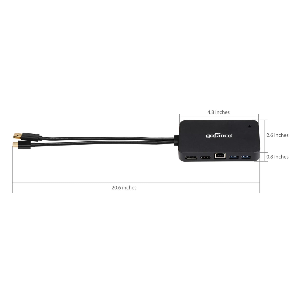 gofanco Mini DisplayPort(Thunderbolt 2) Video Dock/Docking Station with HDMI, DisplayPort, USB 3.0 and Gigabit Ethernet Output for Surface Pro, MacBook and PC - Thunderbolt 2 to DP or HDMI Adapter Hub