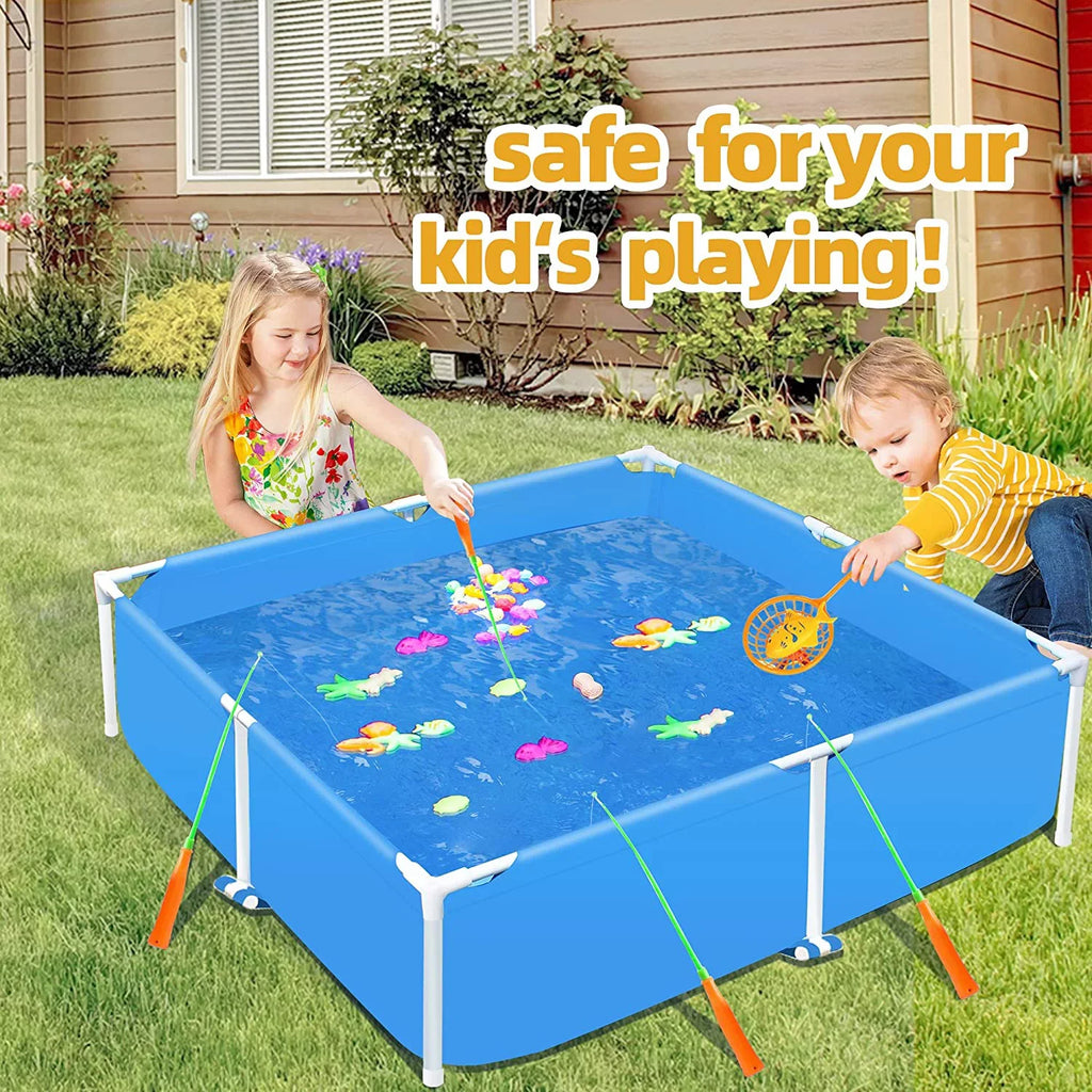 Enclosure 59x59 Metal Frame Pool Summer - Shield Swimming Pool for Summer Water Play, Outdoor Indoor Pool Ball/Sand Pit for Backyard Party