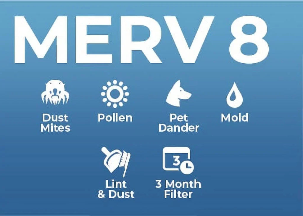 10x24x1 MERV 8 Pleated AC Furnace Air Filters. 6 Pack