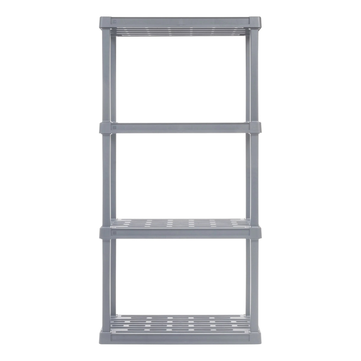IRIS USA 4-Tier Plastic Rack Storage Shelf with 160 lb. Total Capacity, Elephant Gray