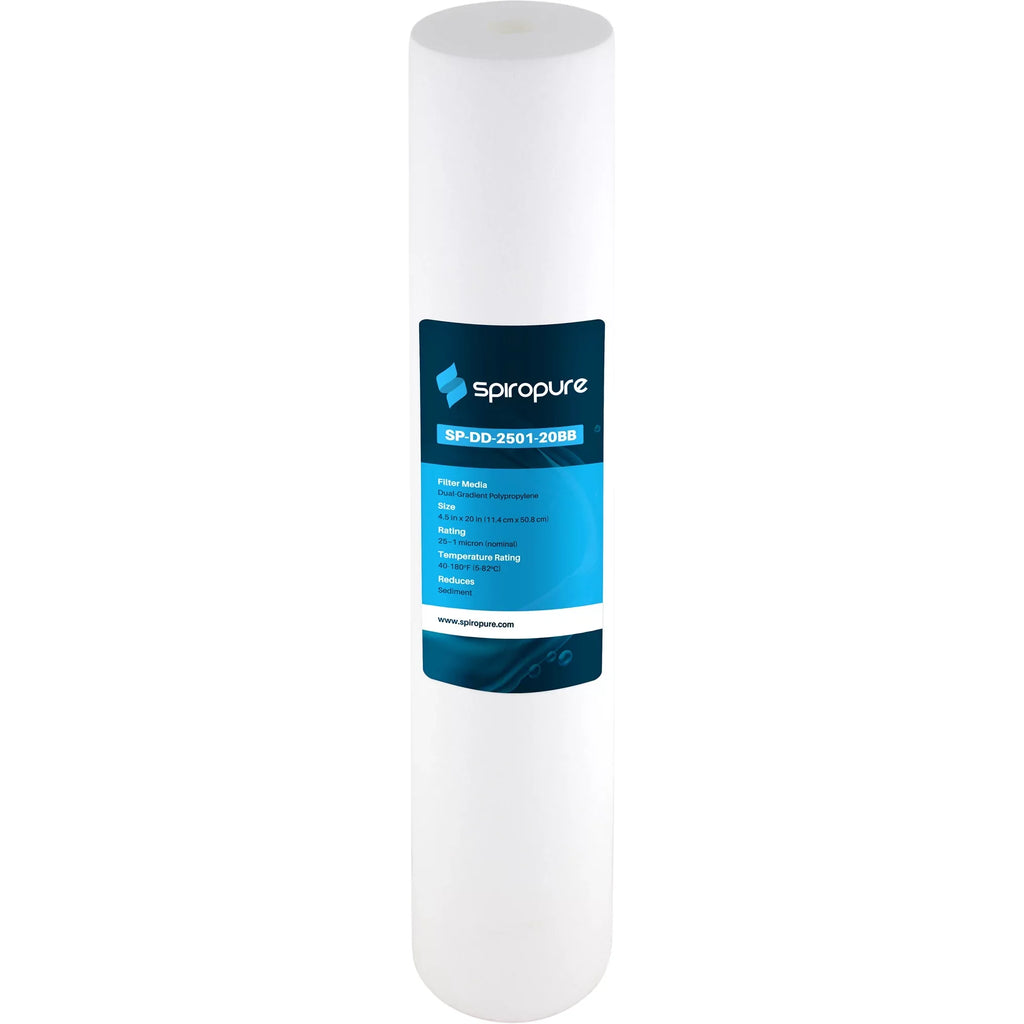 SpiroPure 20 x 4.5" Dual Gradient Polypropylene Filter, 1 Micron (6 Pack)