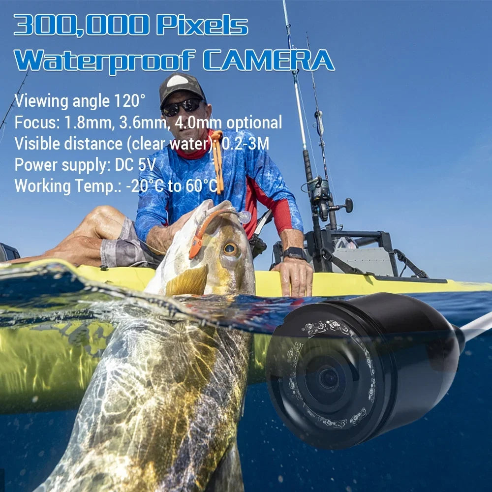 Underwater Fishing Camera with 4.3in Digital LCD 120° 300,000 Pixels 8 CS Night Vision for River/Ice Fishing