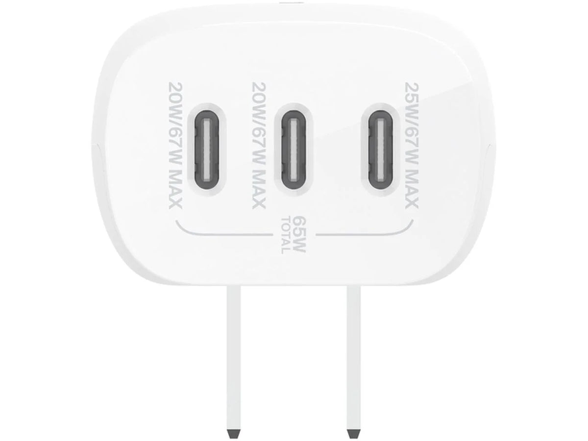 Belkin 67 Watt 3-Port USB-C Wall Charger - USB-C PD 3.1 Enabled Fast Charging