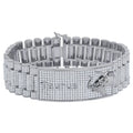 Zodiac Sign Taurus Bull 14K White Gold Finish Simulated Diamond Mens Bracelet 8.5''