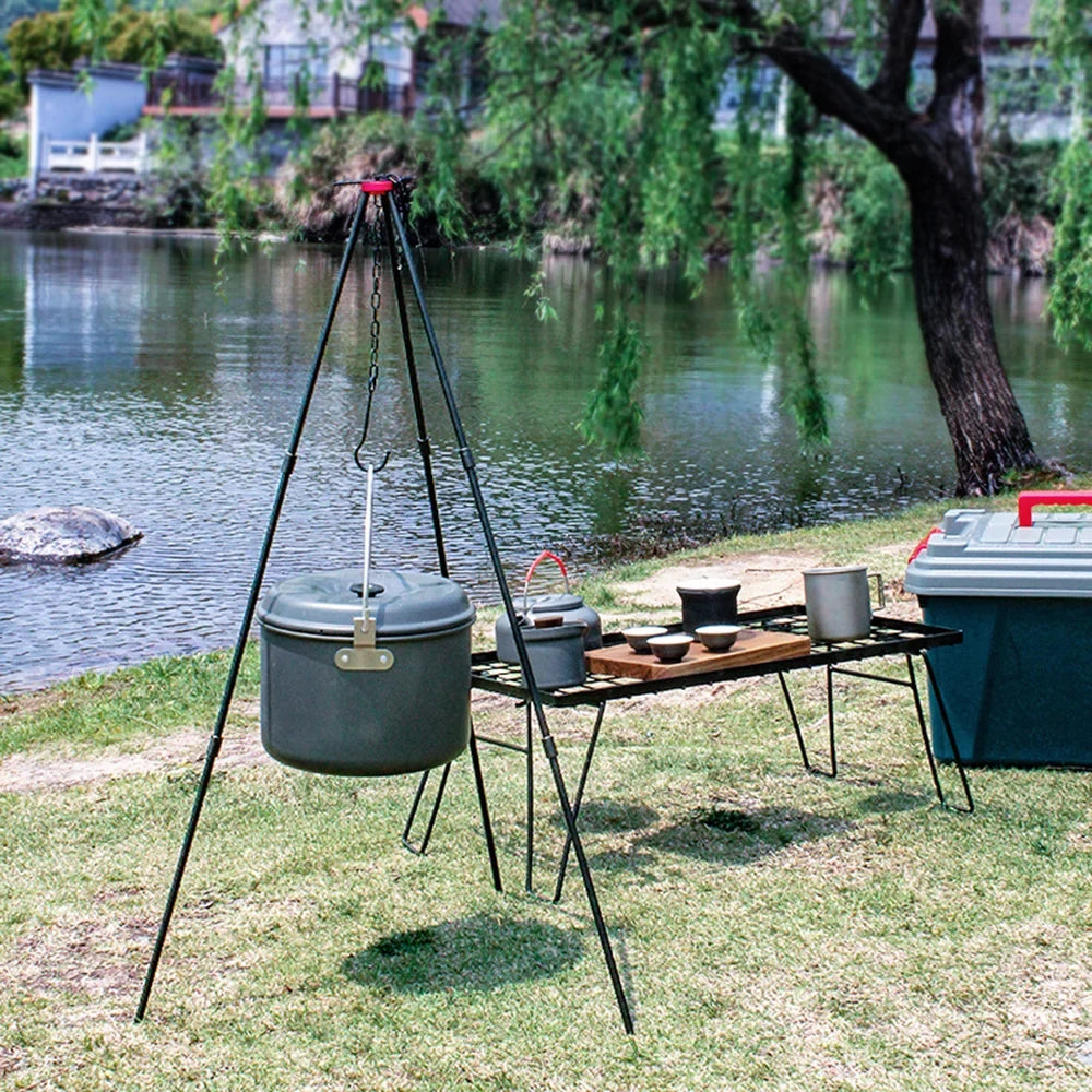 sundick Camping Bonfire Tripod Portable Triangle Support Camping Bonfire Frame
