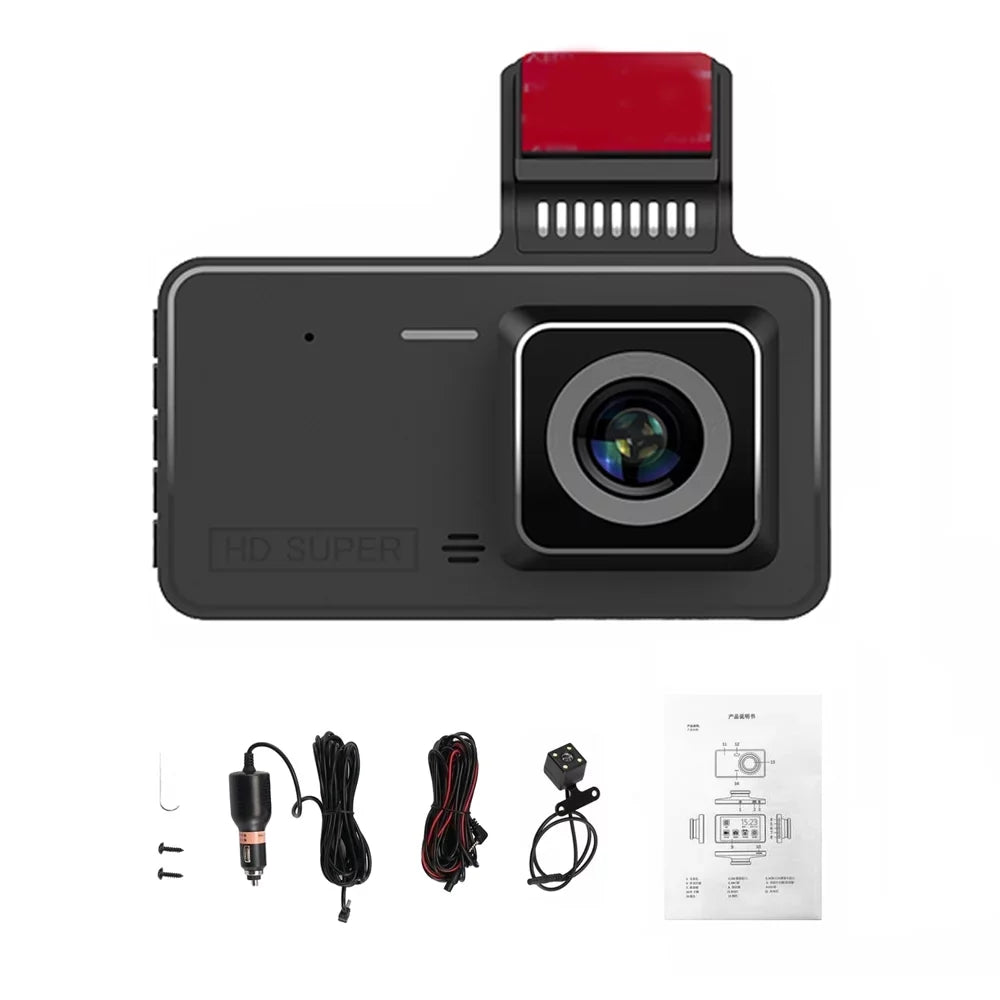 Shinysix 1080P DVR Dash Camera 4 Inch Car Dashcam Driving Recorder 170° Wide Angle with Touchscreen Support Night-Vision Loop Recording Motion Detection Reversing Picture