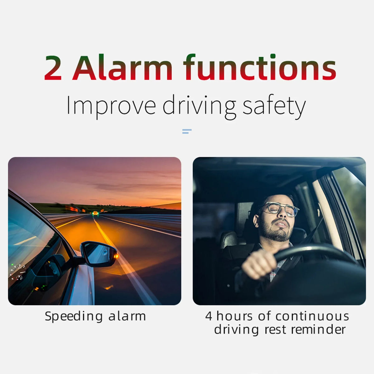 Car Head-Up Display (HUD) - Digital GPS Navigation Speedometer with Dual System Display, Speed/Time/Direction/Mileage, Overspeed Alarm, and Fatigue Driving Alarm