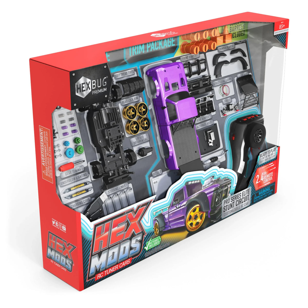 HEXBUG HEXMODS Pro Series Elite Stunt Circuit, Rechargeable Remote Control Car, Model Car Kits for Kids & Adults, STEM Toys for Kids Ages 14 & Up