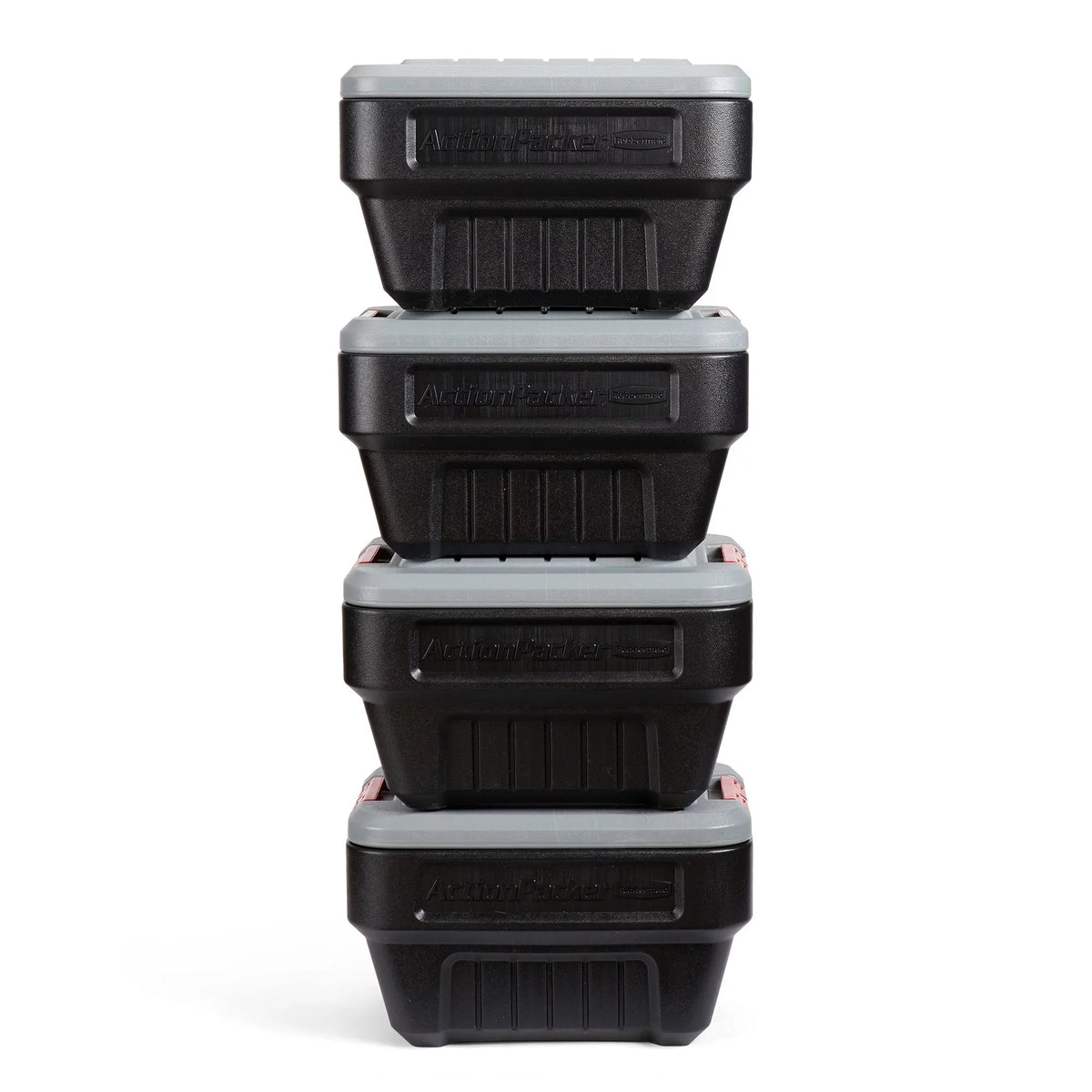 Rubbermaid 8 Gallon Lockable Latch Plastic Storage Container Box (4 Pack)