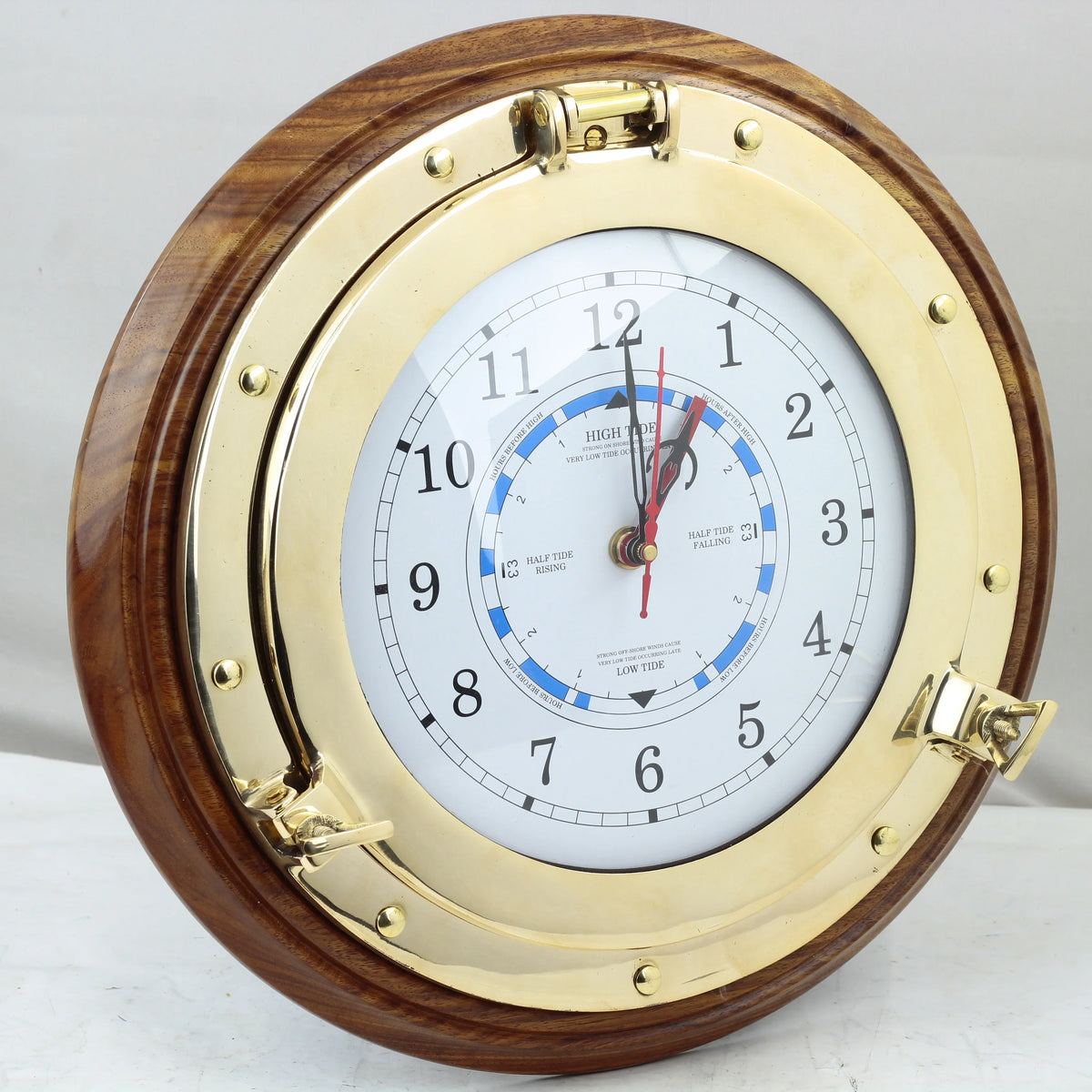 Nagina International 16" Premium Ornamental Time Tide Clock On Robust Deluxe Timber Base | Pirate's Ocean Beach Decor