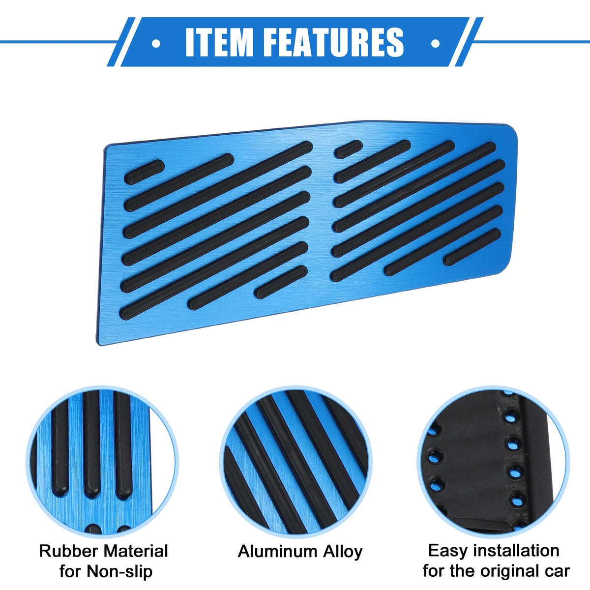 3 Pcs Car Gas Accelerator Brake Foot Rest Pedal Enclosure Pad for Mazda CX-30 2020-2021 Antislip Blue