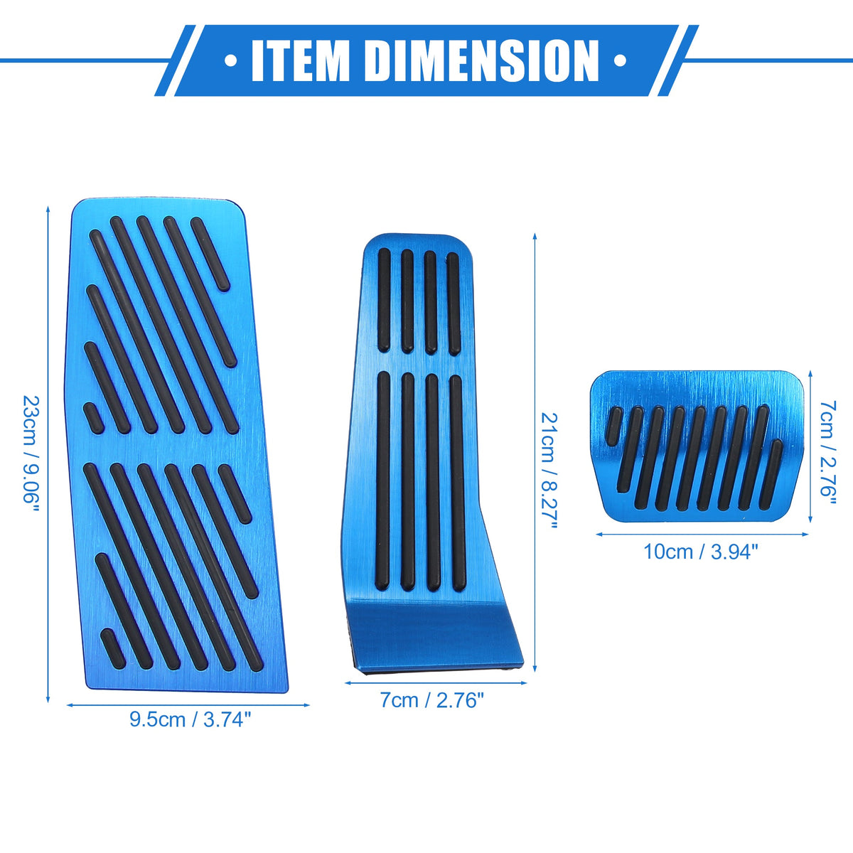 3 Pcs Car Gas Accelerator Brake Foot Rest Pedal Enclosure Pad for Mazda CX-30 2020-2021 Antislip Blue