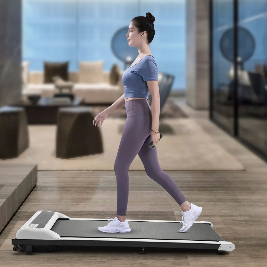 ZhdnBhnos 600W 2.25HP Electric Home Treadmill 2 in 1 Under Desk Walking Jogging Pad Portable Motorized Fitness Running Machine Remote Control