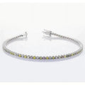Harry Chad Enterprises 56635 4 CT Pink, Yellow - Green & White Sapphire Prong Tennis Bracelet