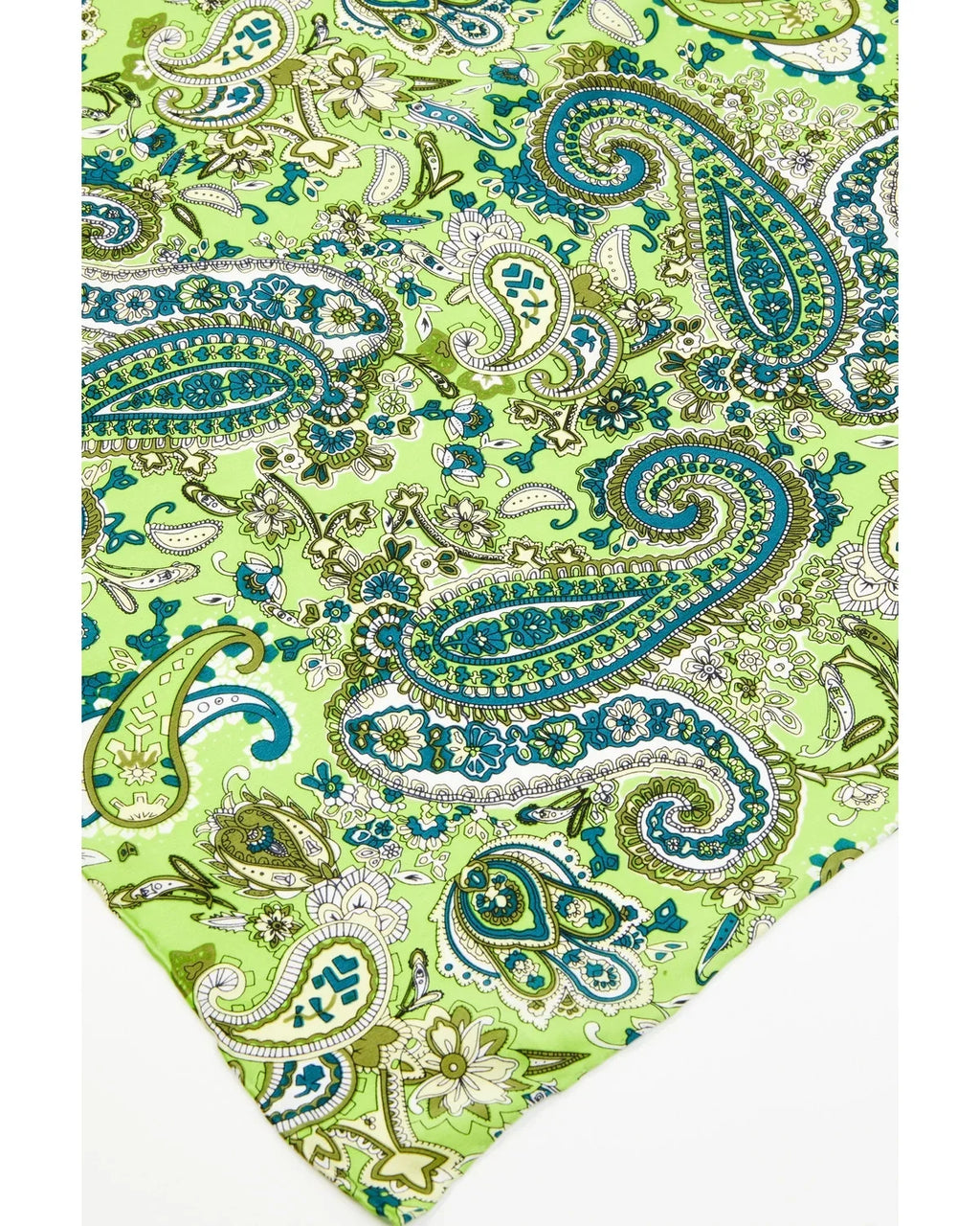 M & F Western Men's Paisley Silk Wild Rag Lime One Size