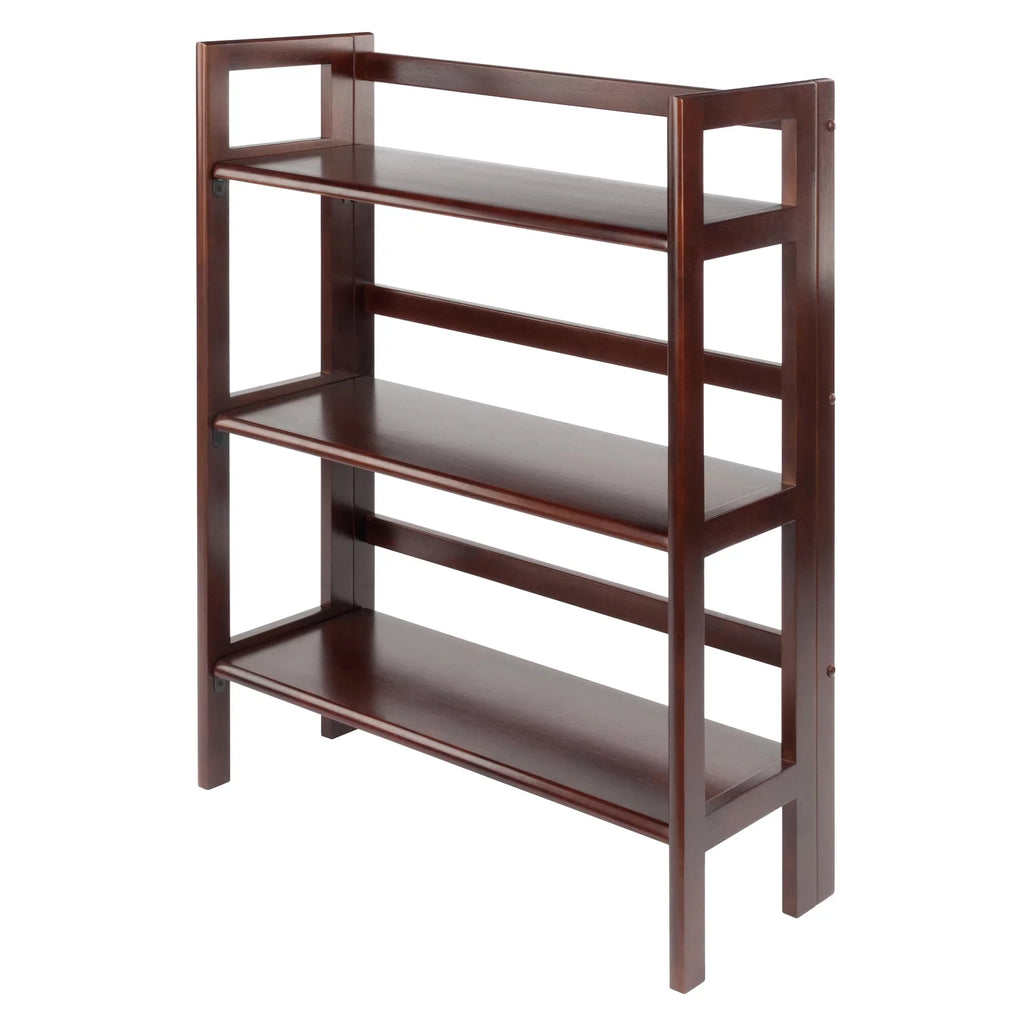 Winsome Timber Terry 3-Tier Foldable Shelf, Stackable, Walnut Finish