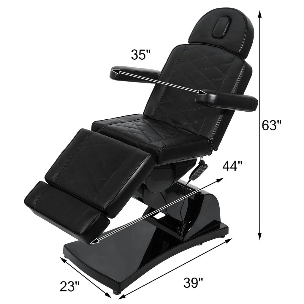 VEVOR 4 Motors Electric Facial Chair Full Electrical Massage Table Dental Bed Aesthetic Adjustable Reclining Chair for Podiatry Tattoo Spa Salon All Purpose Bed Chair (Black)