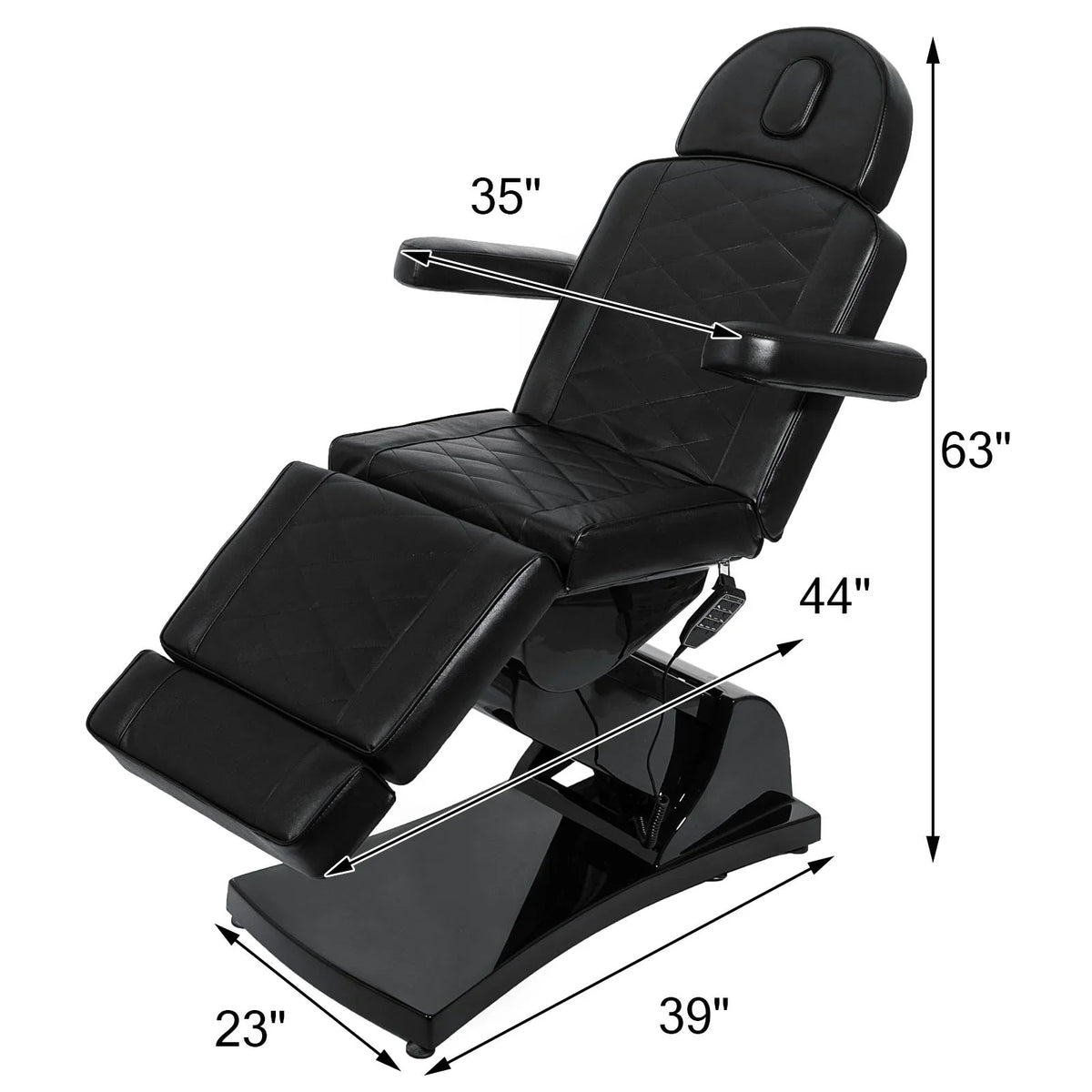 VEVOR 4 Motors Electric Facial Chair Full Electrical Massage Table Dental Bed Aesthetic Adjustable Reclining Chair for Podiatry Tattoo Spa Salon All Purpose Bed Chair (Black)