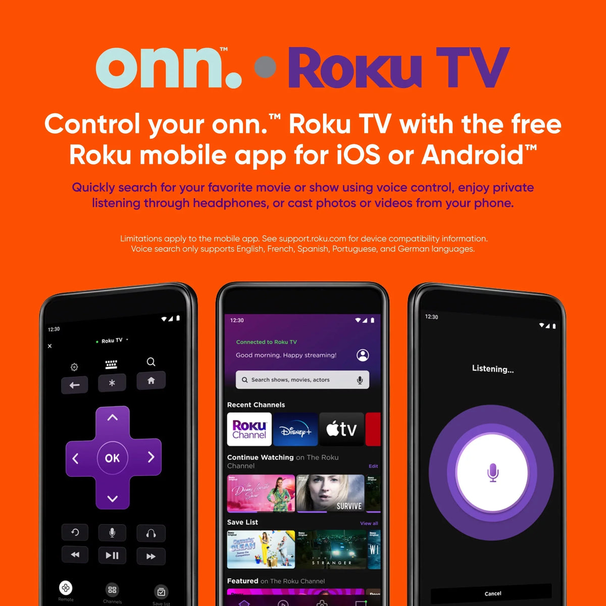 onn. 55” QLED 4K UHD (2160p) Roku Smart TV with Dolby Atmos, Dolby Vision, Local Dimming, 120hz Effective Refresh Rate, and HDR (100071701)