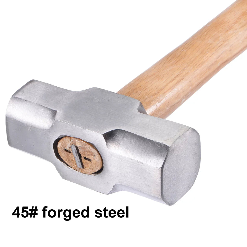 Uxcell 1070g Sledge Hammer 12.2" Plank Handle Engineer Hammer with Forged Steel Head for Home Industry Plank