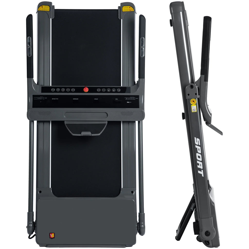 Dcenta Folding Electric 3.5HP Treadmill Medium Running Machine Motorised Gym 330lbs；Portable Compact Treadmill Foldable for Home Gym Fitness Workout Jogging Walking,Electric Motorized 14KM/H