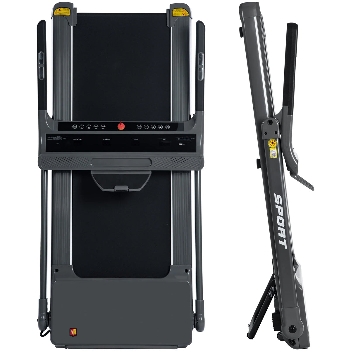 Dcenta Folding Electric 3.5HP Treadmill Medium Running Machine Motorised Gym 330lbs；Portable Compact Treadmill Foldable for Home Gym Fitness Workout Jogging Walking,Electric Motorized 14KM/H