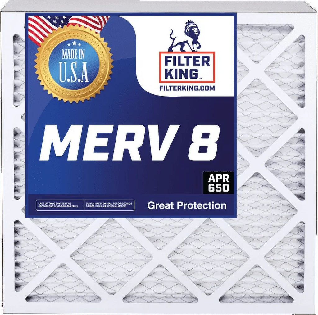 Filter King 12.5x23.5x1a Air Filter | 3-PACK | MERV 8 HVAC Pleated A/C Furnace Filters | MADE IN USA | Actual Size: 12.5 x 23.5 x .75"