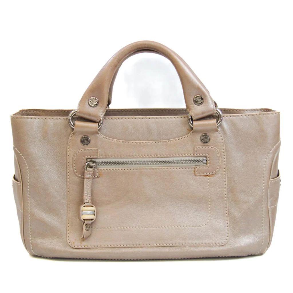 Pre-Owned Celine Boogie Women's Leather Handbag Beige,Champagne (Good)