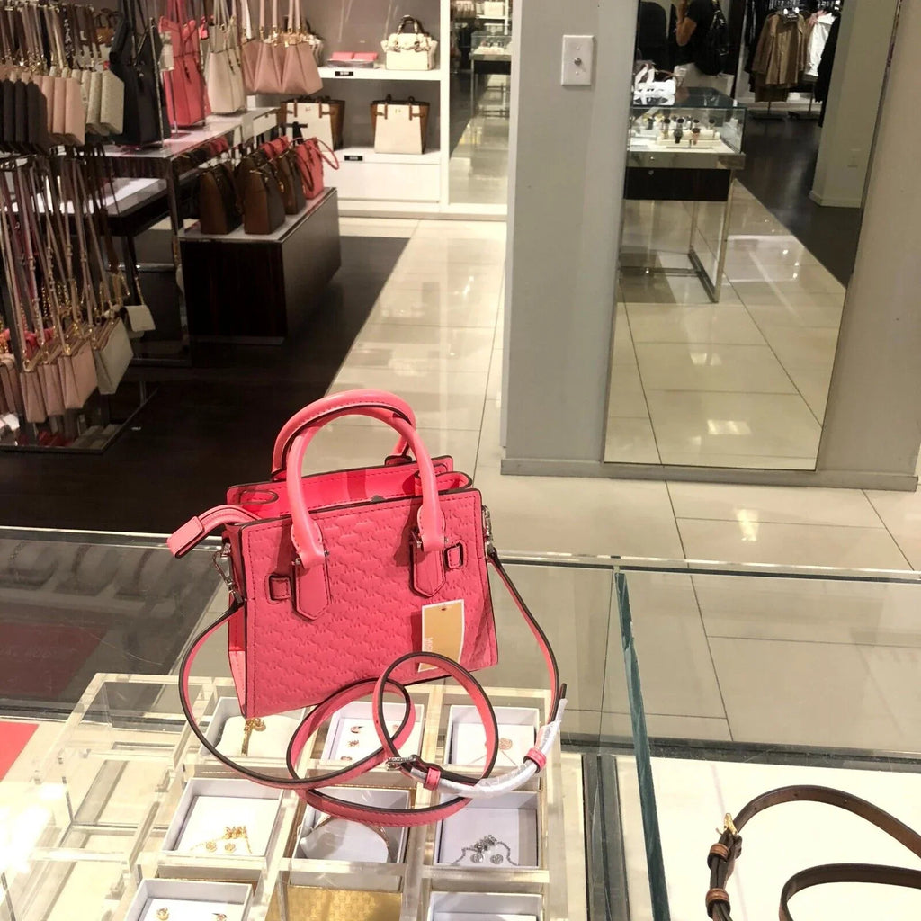 Michael Kors Hamilton XS MINI Satchel Shoulder Crossbody Bag PVC Vegan Tea Rose