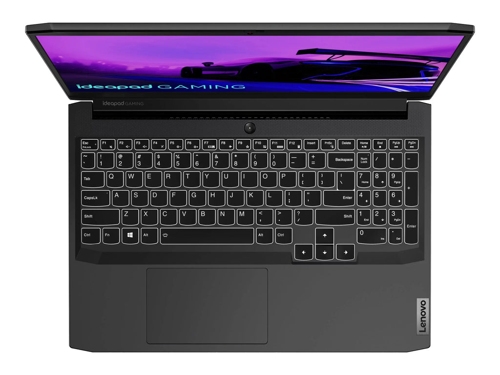 Lenovo IdeaPad Gaming 3 15ACH6 82K2 - 180-degree hinge Arrangement - AMD Ryzen 5 - 5600H / up to 4.2 GHz - Win 11 Home - GF GTX 1650 - 8 GB RAM - 512 GB SSD NVMe - 15.6" IPS 1920 x 1080 (Full HD) @ 120 Hz - 802.11a/b/g/n/ac/ax - shadow black - kbd: US