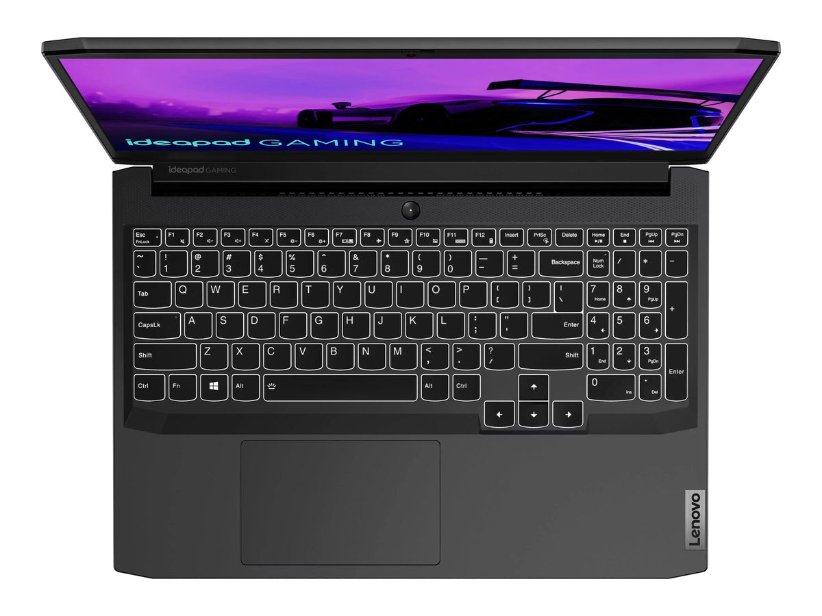 Lenovo IdeaPad Gaming 3 15ACH6 82K2 - 180-degree hinge Arrangement - AMD Ryzen 5 - 5600H / up to 4.2 GHz - Win 11 Home - GF GTX 1650 - 8 GB RAM - 512 GB SSD NVMe - 15.6" IPS 1920 x 1080 (Full HD) @ 120 Hz - 802.11a/b/g/n/ac/ax - shadow black - kbd: US