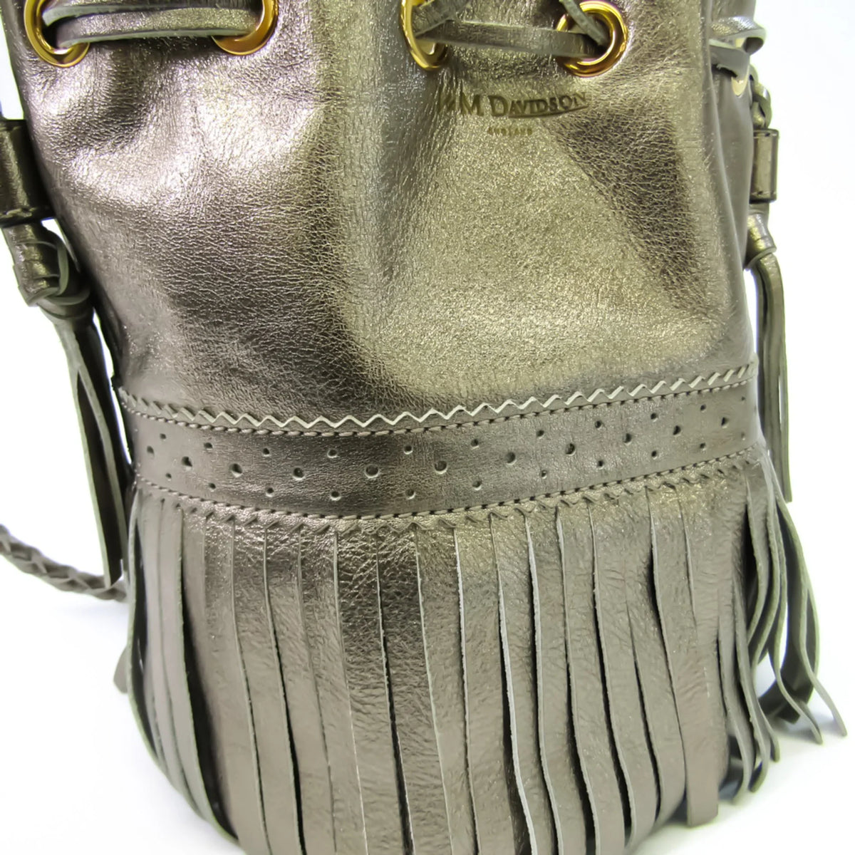 Pre-Owned J&M Davidson Carnival S Women's Leather Handbag,Shoulder Bag Gold (Good)