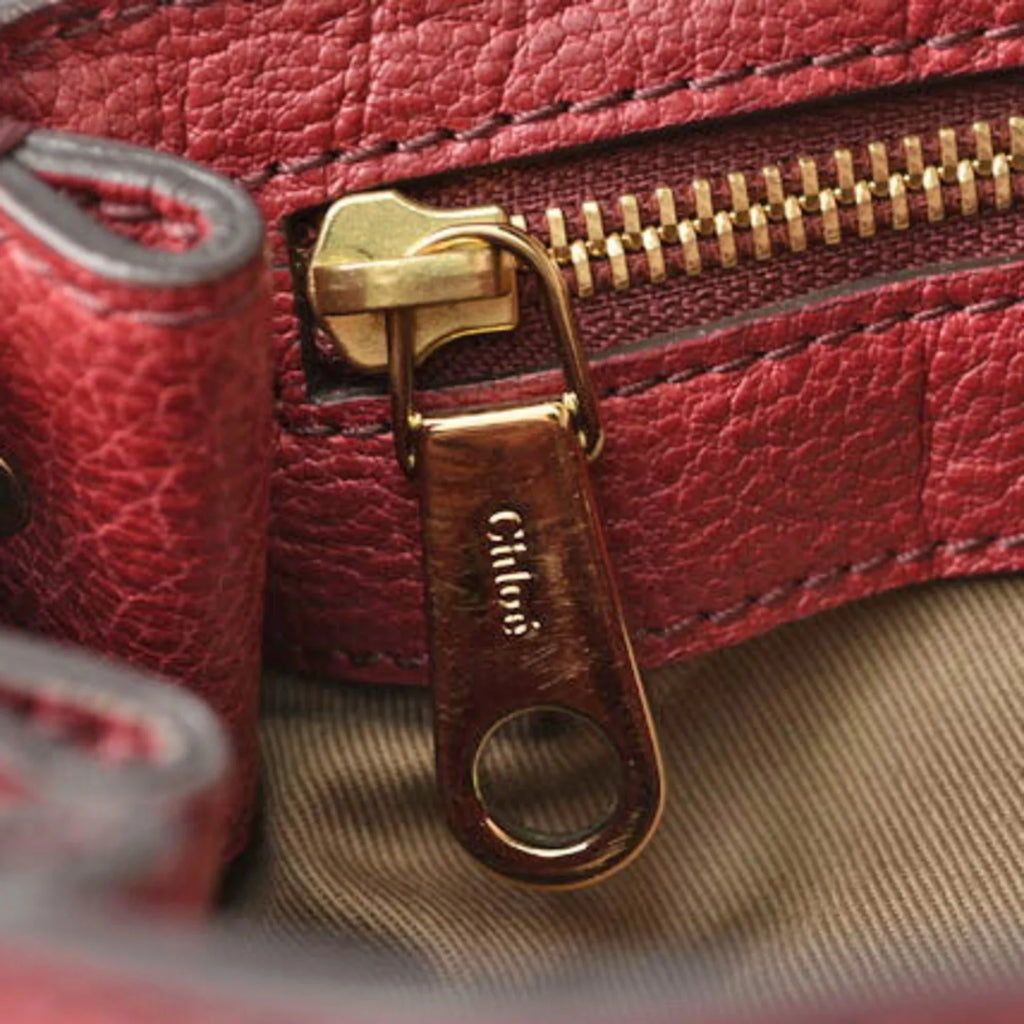 Pre-Owned Chloé Chloe handbag shoulder bag 2way ELISIE Elsie leather Bordeaux (Good)