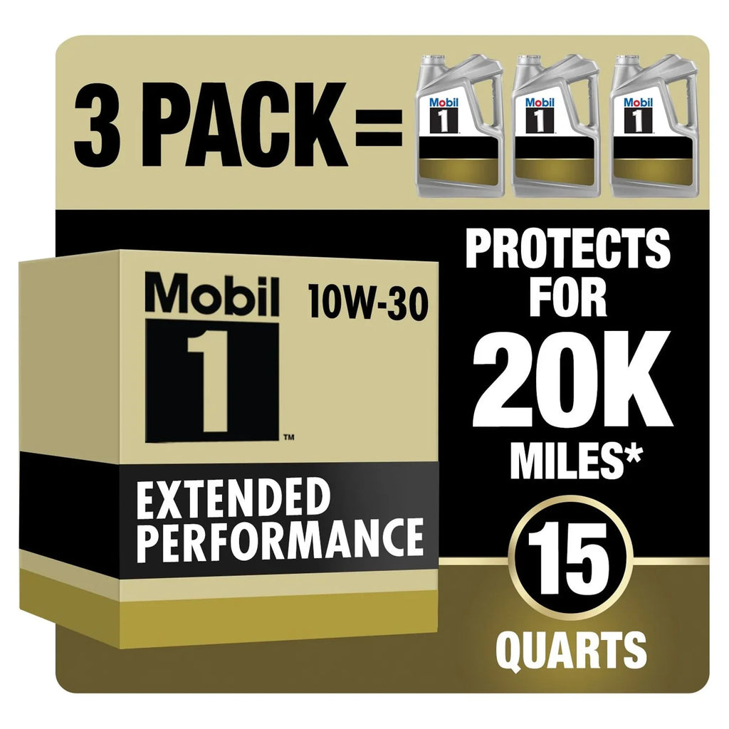 Mobil 1 Extended Performance Full Synthetic Motor Oil 10W-30, 5 qt (3 Pack)