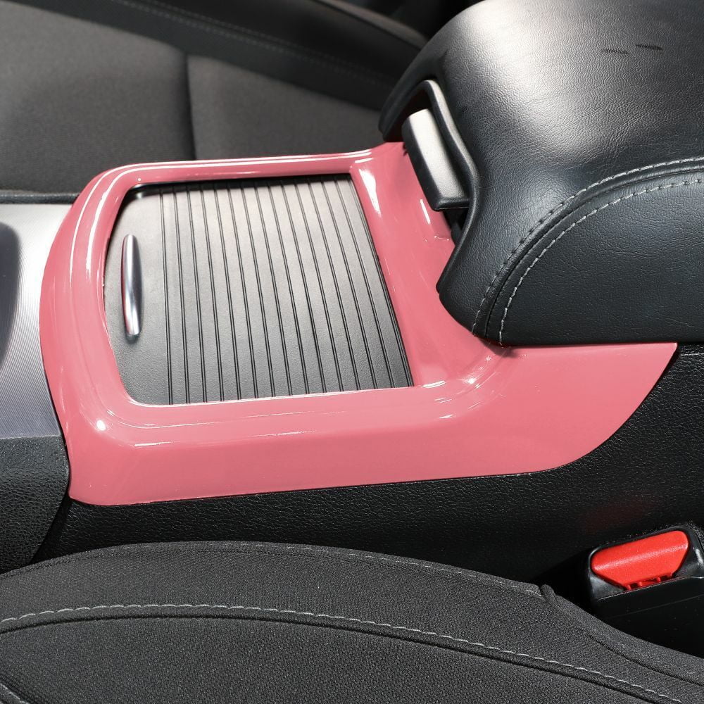 Teledu Inner Central Console Cup Holder Panel Trim Protection + Pink