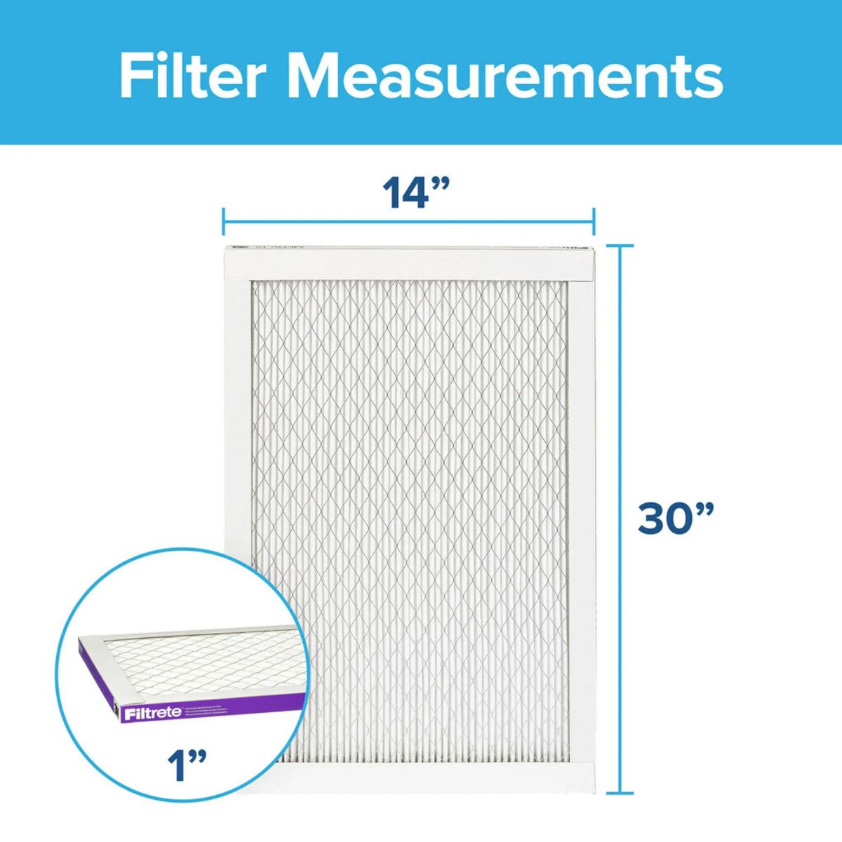 Filtrete 14x30x1 Air Filter, MPR 1500 MERV 12, Advanced Allergen Reduction, 4 Filters